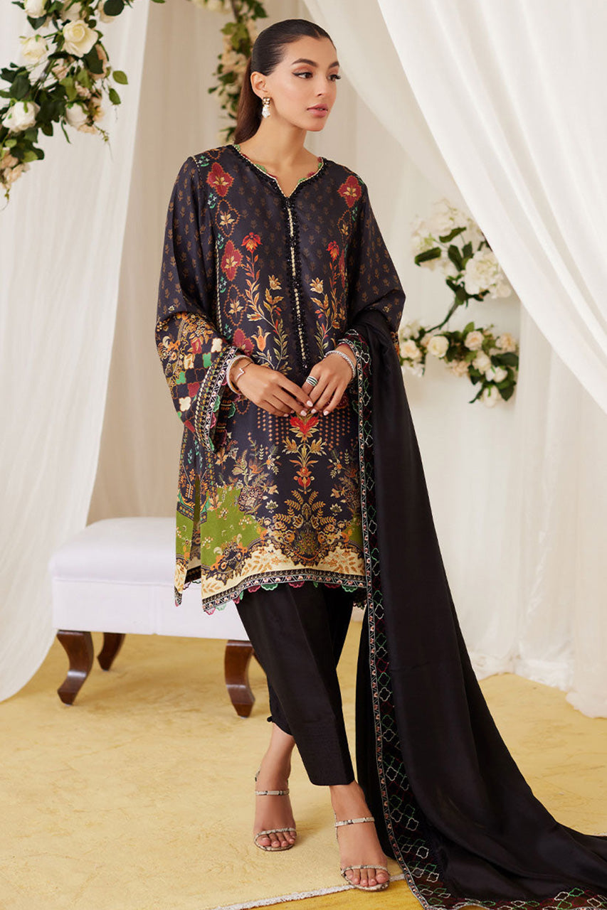 Lea Fall'24 - Maala Printed Raw Silk Shirt And Dupatta