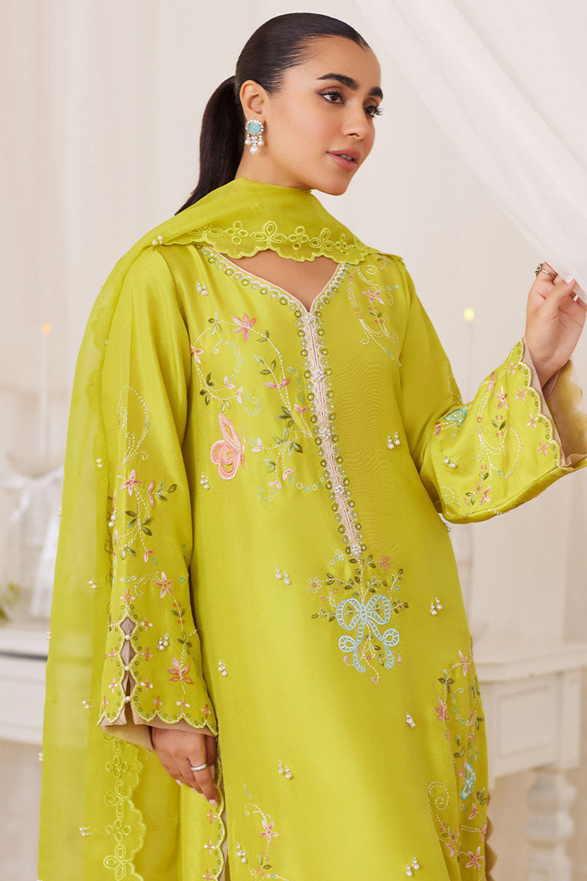 Lea Fall'24 - Marija Kiwi Green Embroidered Shirt And Dupatta