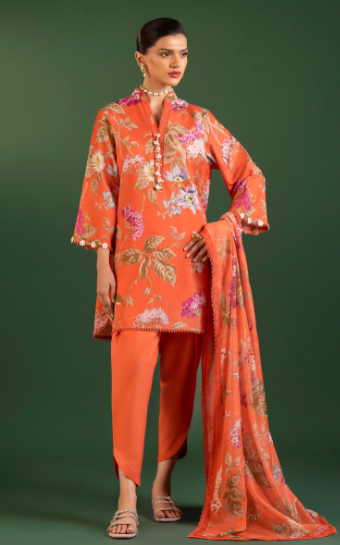 Unstitched Mahay Lawn Suit H261-002A-3DG'26- RTS