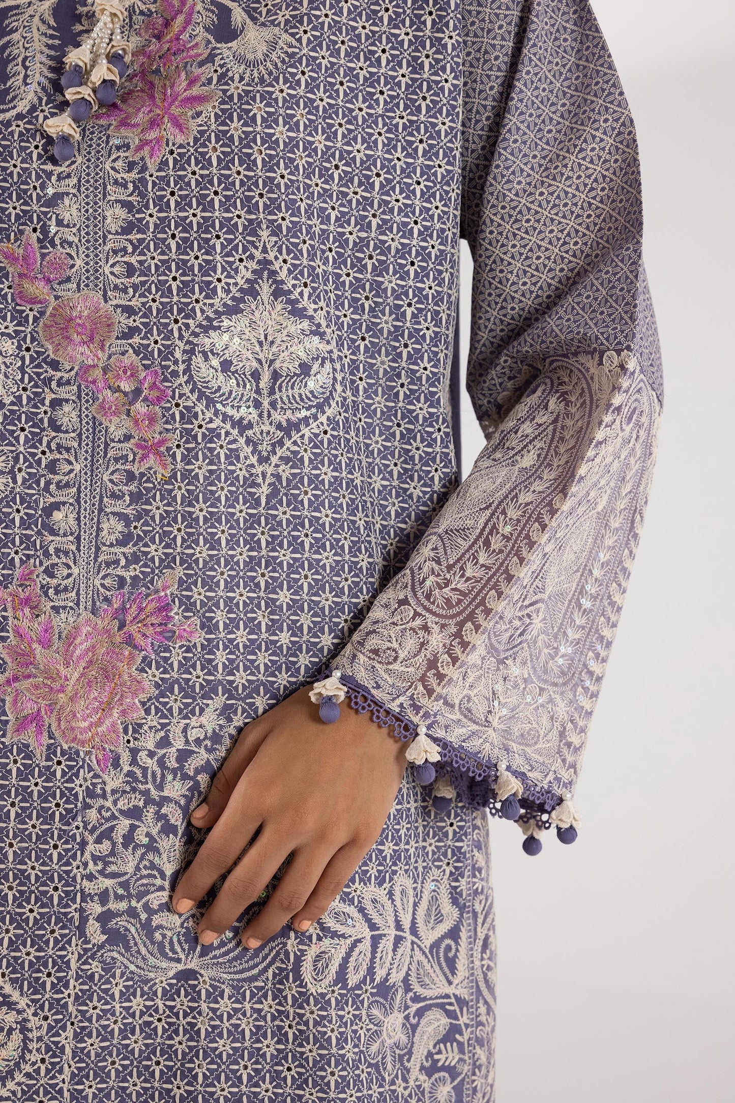 Stitched Luxury Lavender Lawn Suit - RTS