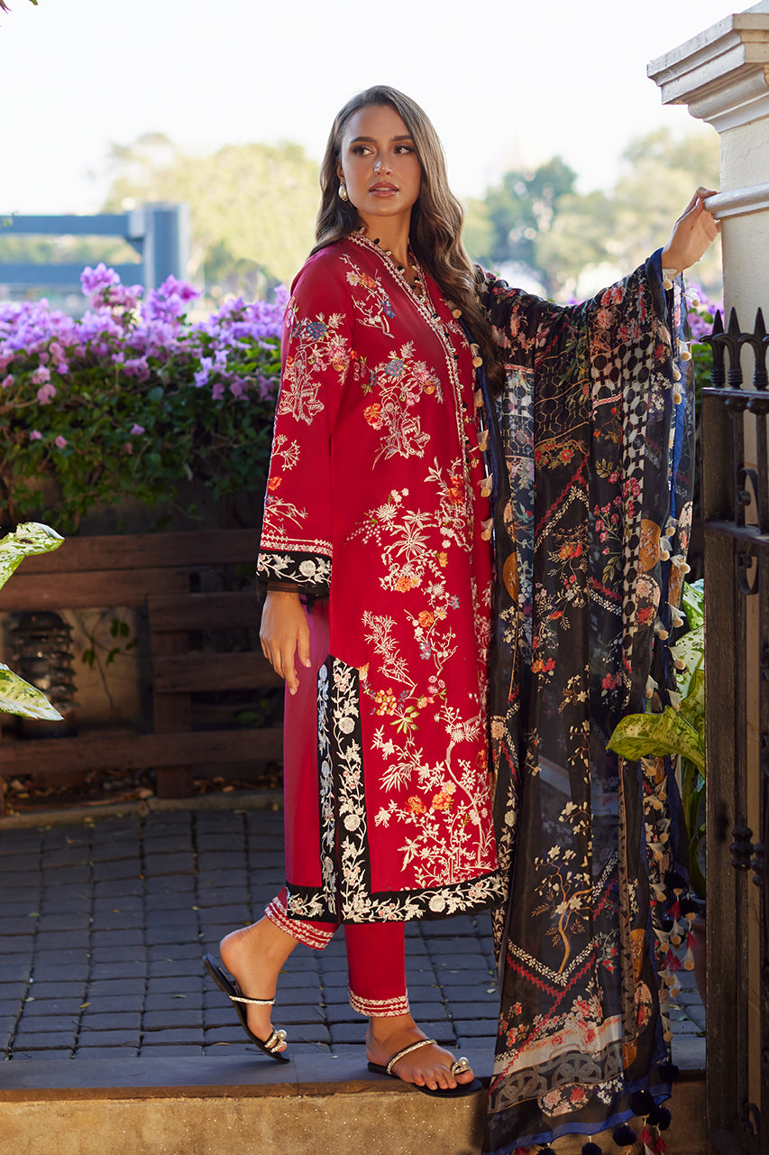 Luxury Lawn '25 - Red Serenity