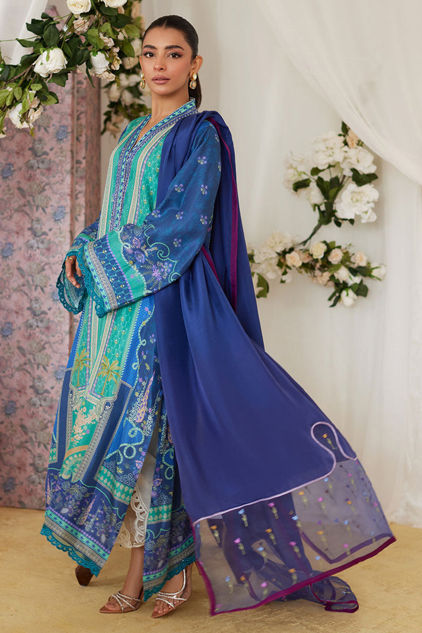 Lea Fall'24 - Miro Printed Raw Silk Shirt And Dupatta