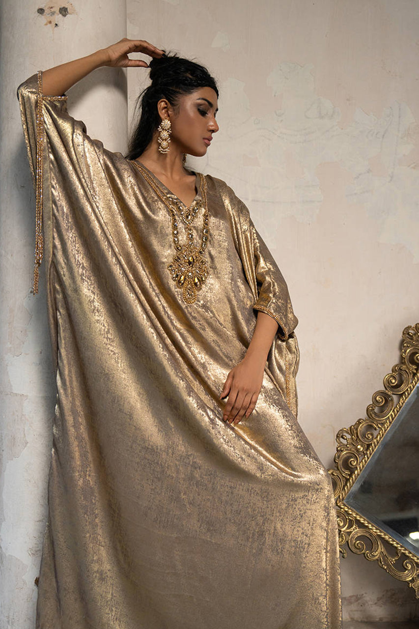 Afsanvi Festive Edit'24 - Liquid Gold Kaftan