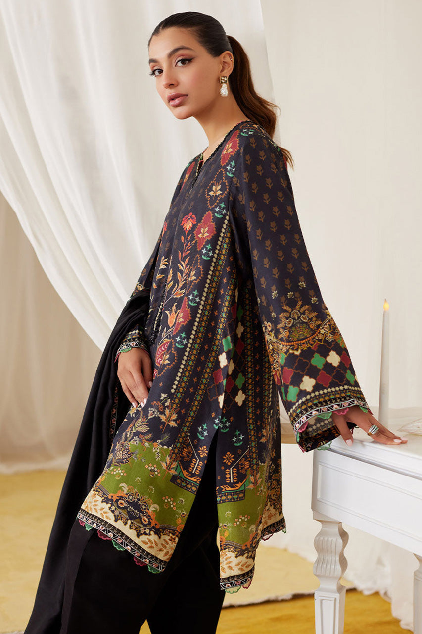 Lea Fall'24 - Maala Printed Raw Silk Shirt And Dupatta