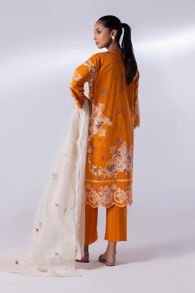 Stitched Lawn Embroidered Suit SS25MUZ104BP3'26 - RTS