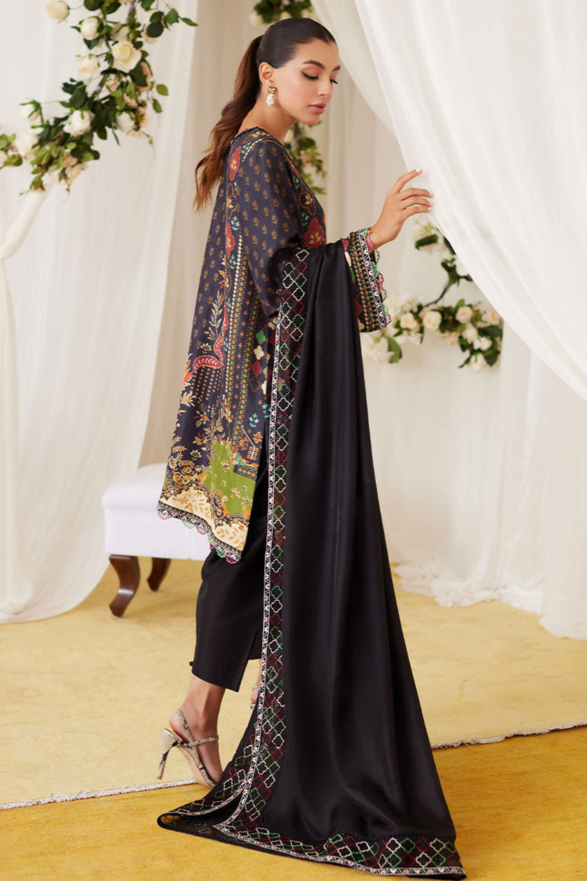 Lea Fall'24 - Maala Printed Raw Silk Shirt And Dupatta