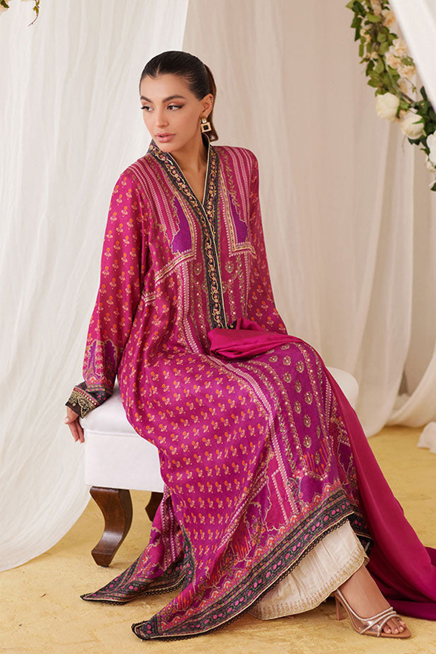 Lea Fall'24 - Sola Printed Raw Silk Shirt And Dupatta