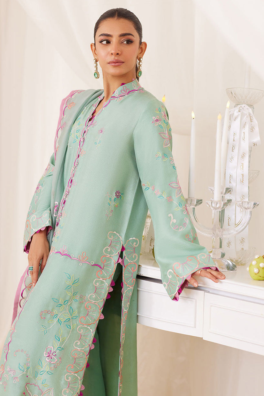 Lea Fall'24 - Petra Fern Green Embroidered Shirt And Dupatta