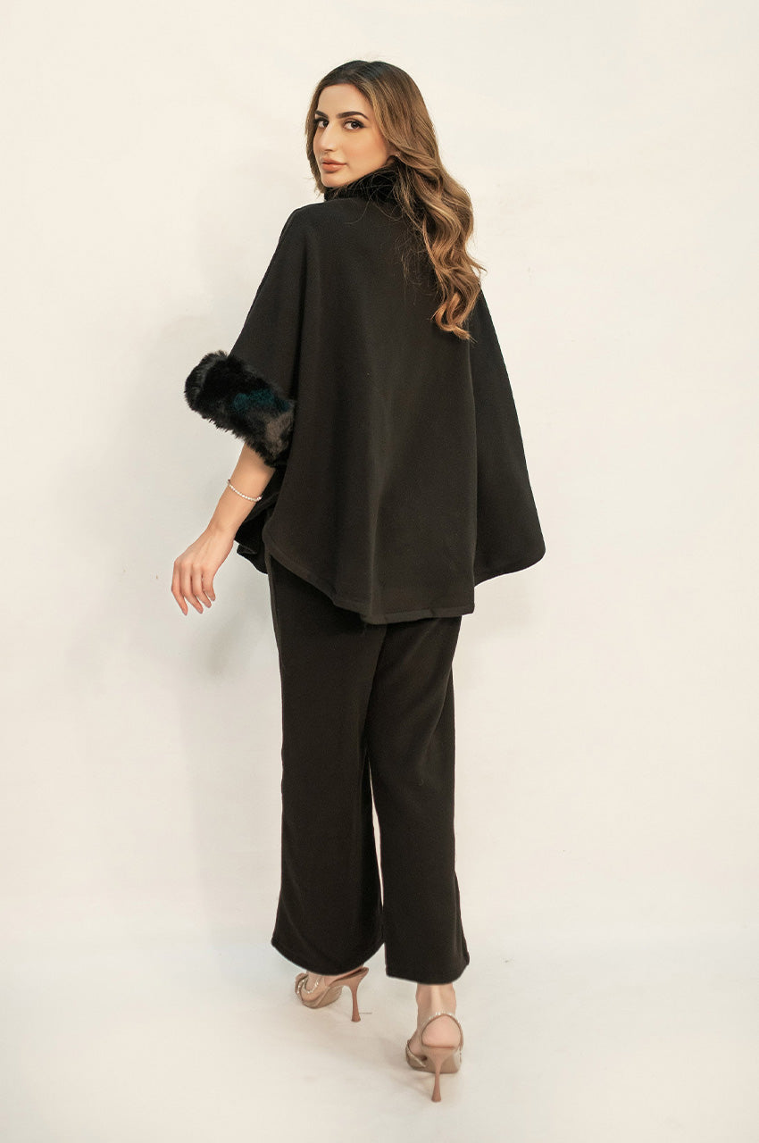 Autumn Winter '24 - Marya Black Fur Two Piece Suit