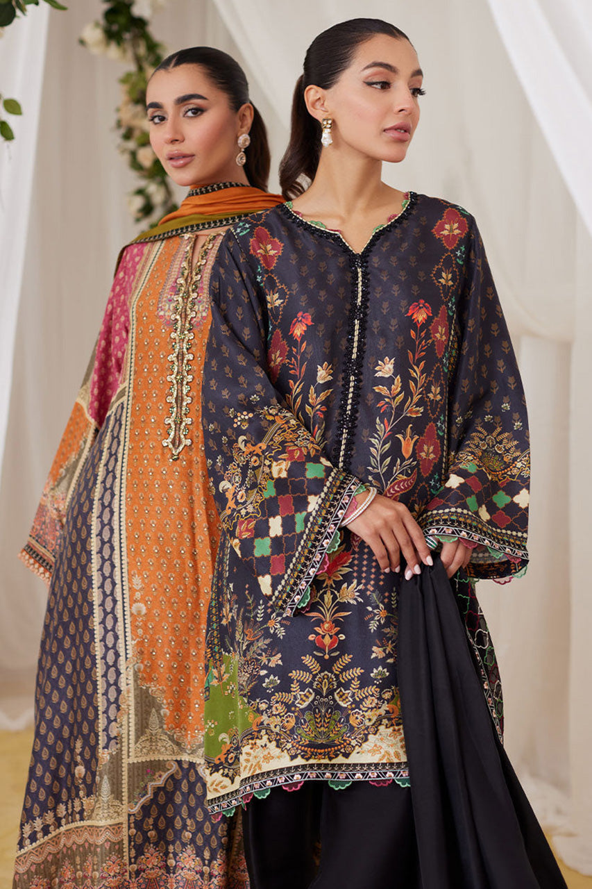 Lea Fall'24 - Maala Printed Raw Silk Shirt And Dupatta