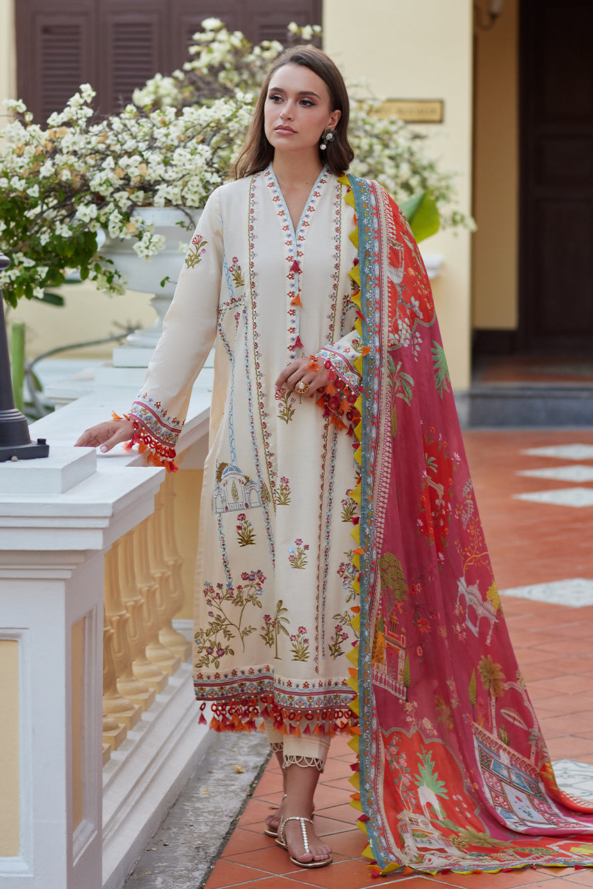 Luxury Lawn '25 - Beige Bloom