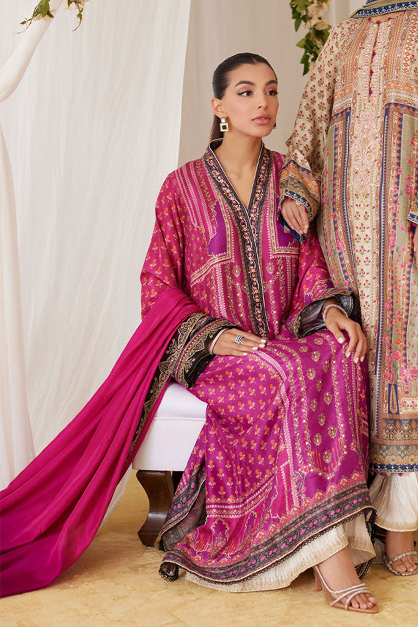 Lea Fall'24 - Sola Printed Raw Silk Shirt And Dupatta