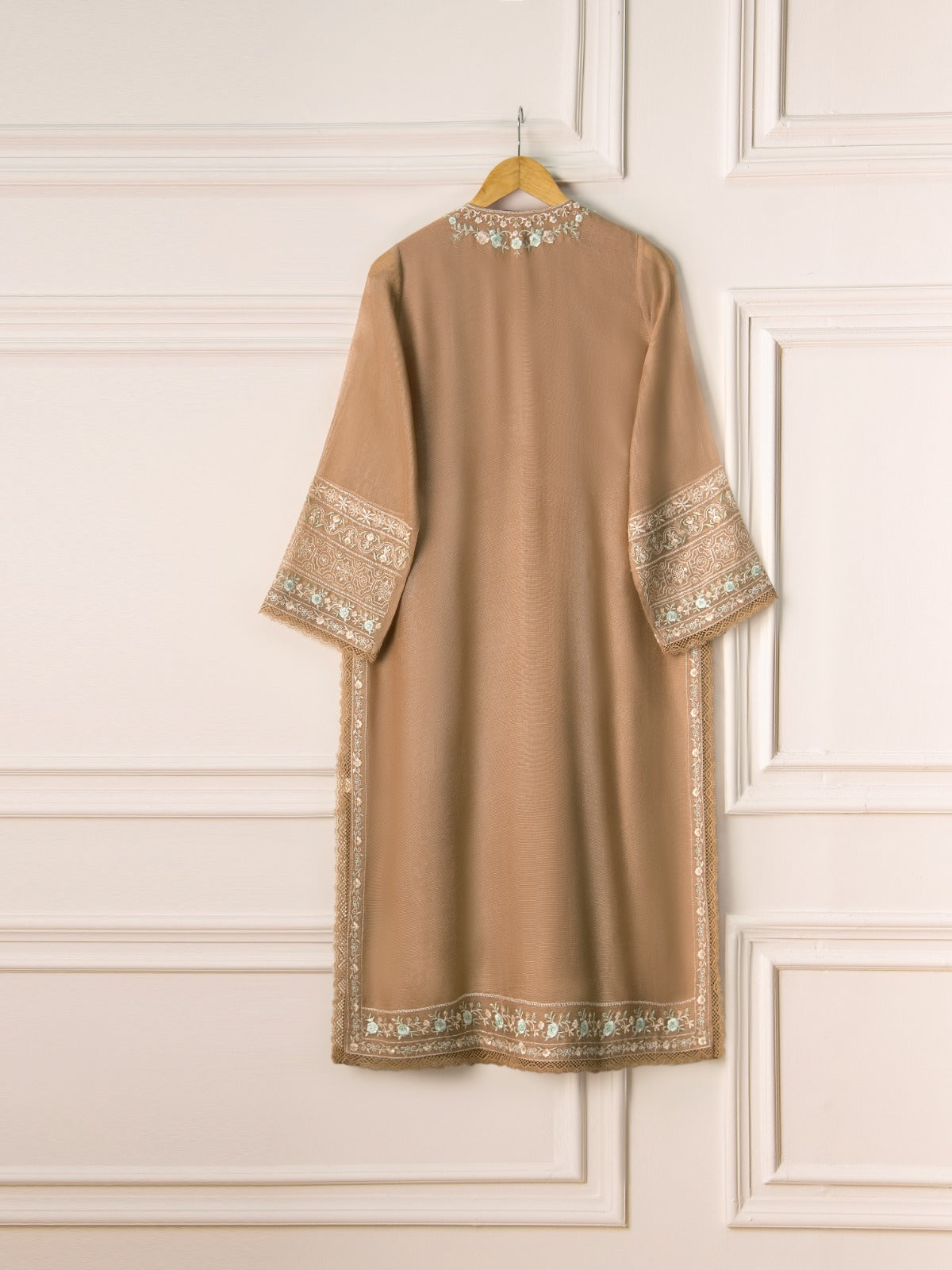 2 Piece- Pure Cotton Net Embroidered Suit S110762