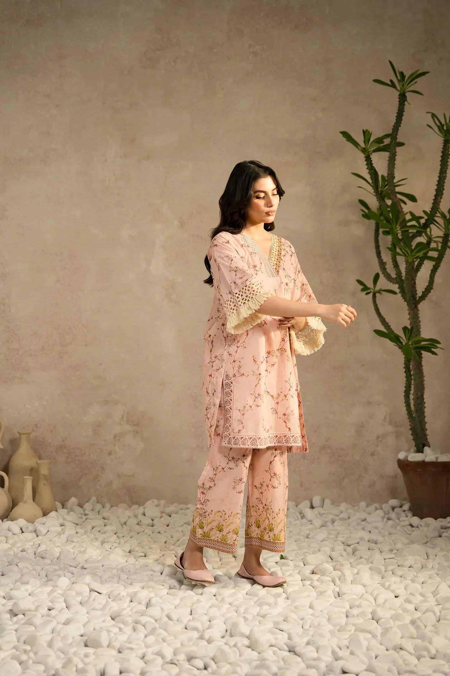 Lawn Pret '25- Dove Matching Set