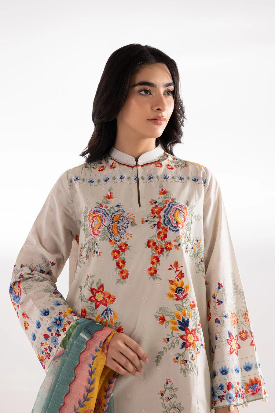 Stitched Muzlin Lawn Suit- RTS photo 2