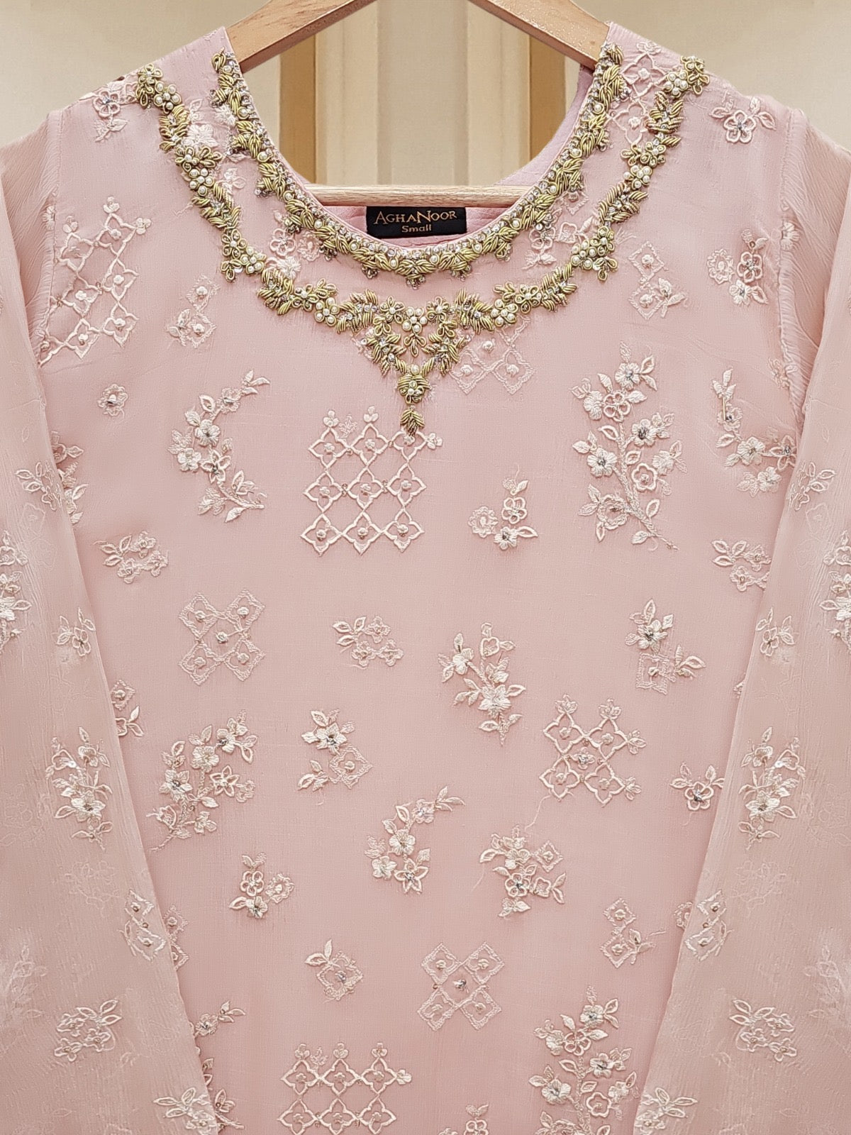 3 Piece - Pure Chiffon Embroidered Suit S110260