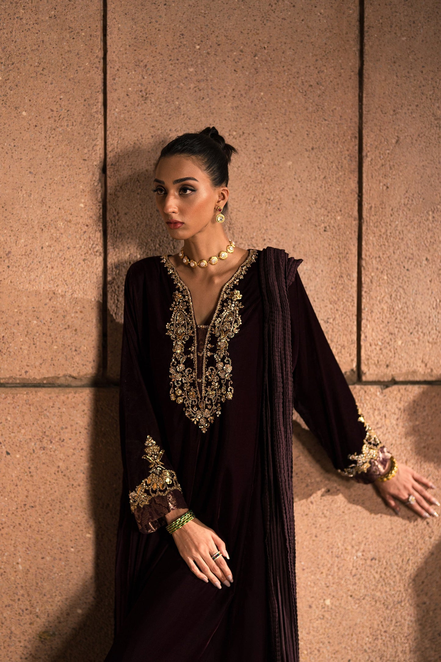 Majestic Plum Velvet Ensemble (D-05)