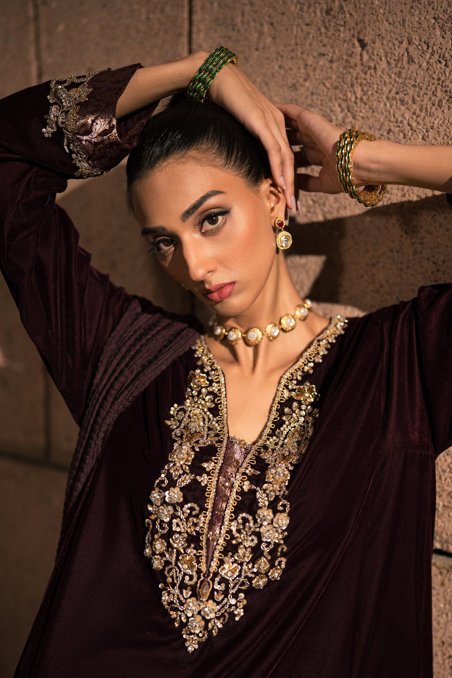 Majestic Plum Velvet Ensemble (D-05)