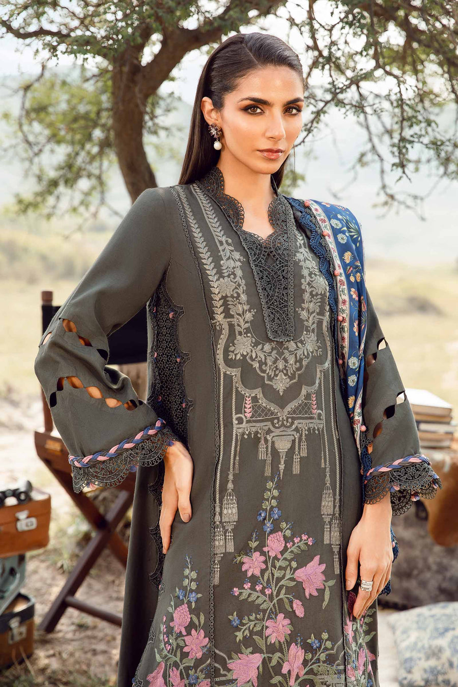 Mprints'24 - 3 Piece Unstitched Printed Linen Suit | MPT-2401-A (RTS) photo 3