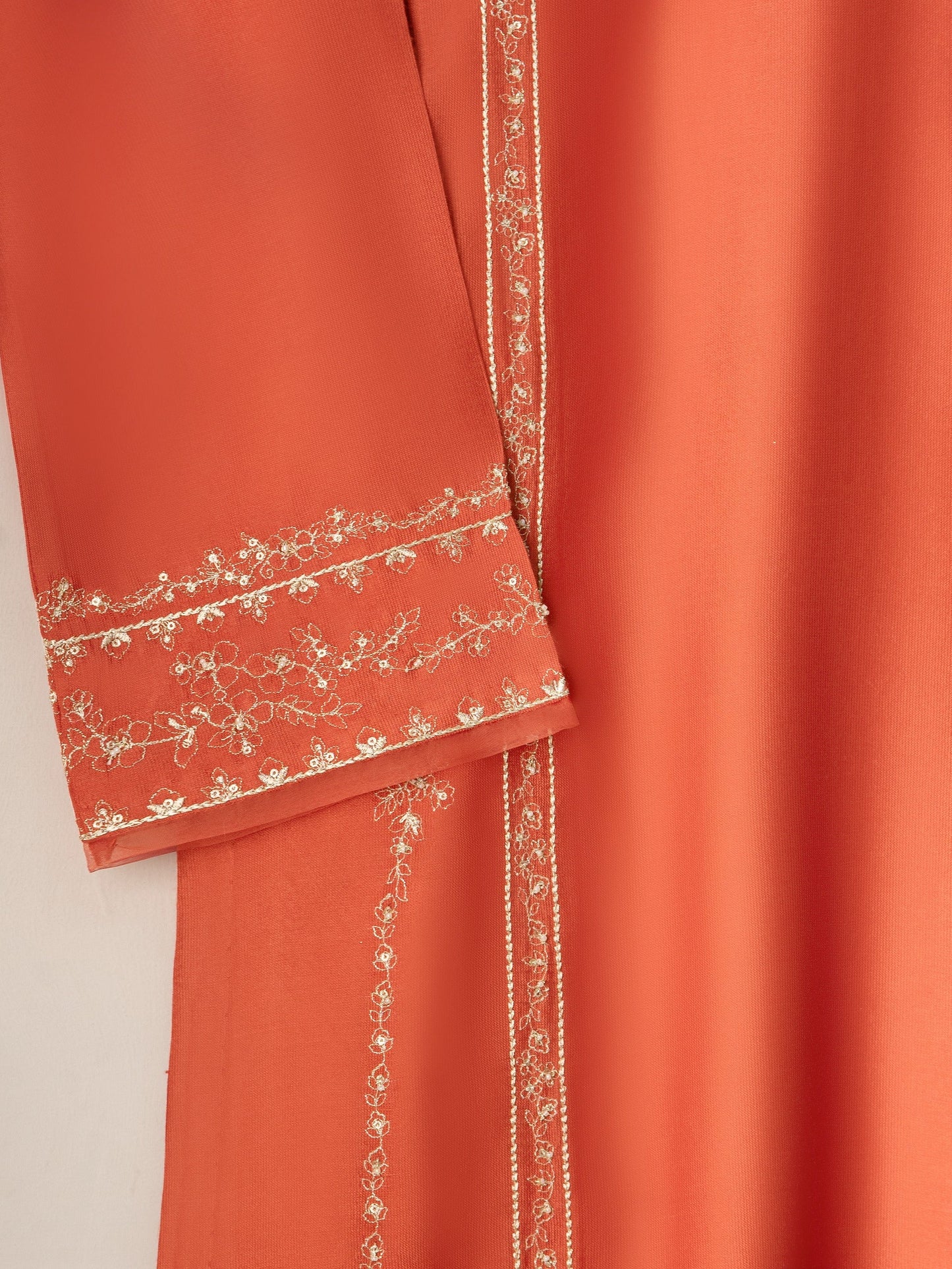 2 Piece- Pure Silk Net Embroidered Suit S111005