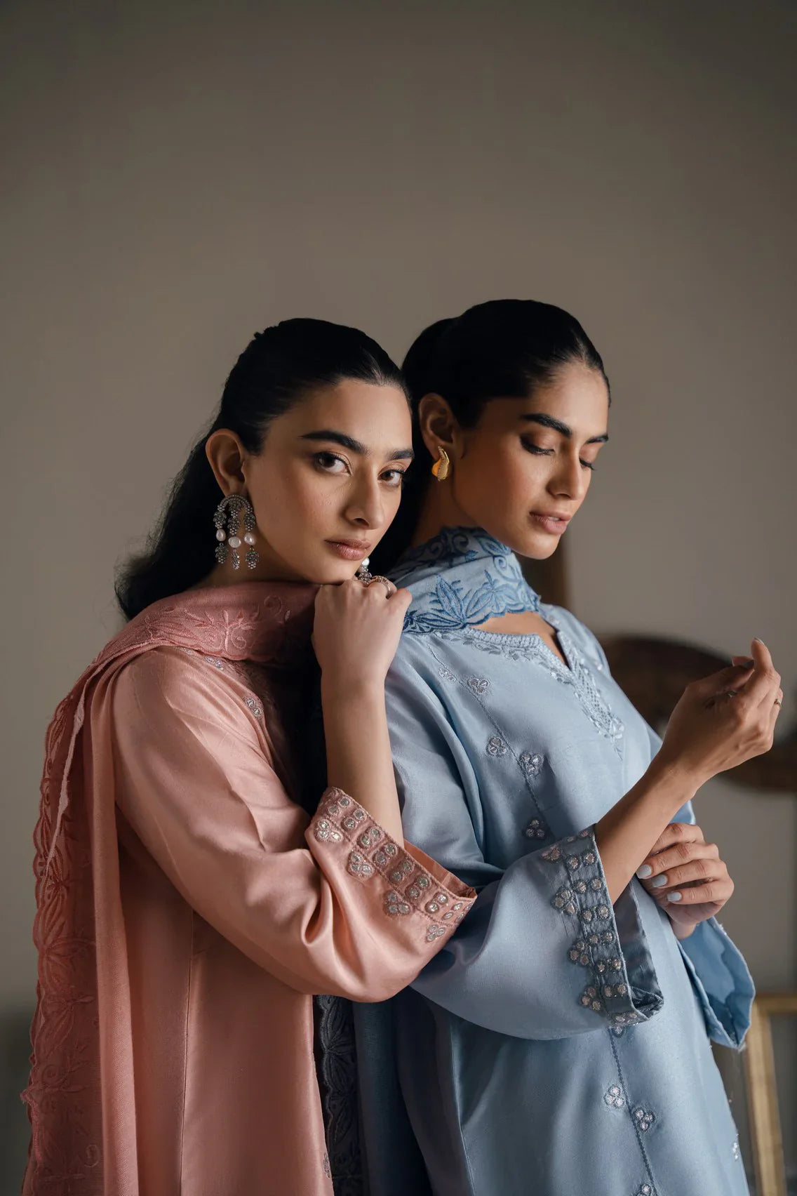 Semi formals Luxury'25 - Aashni set in misty blue