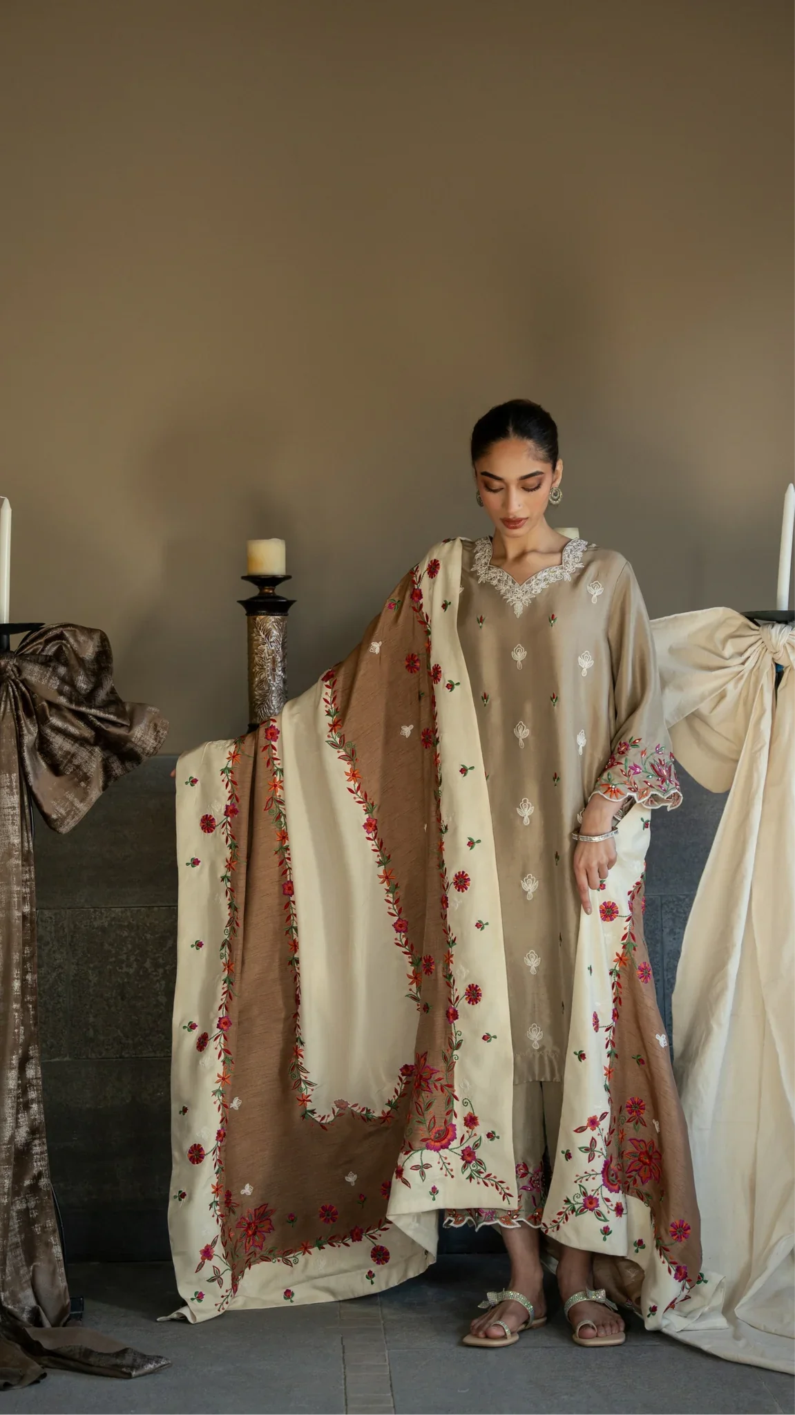 Semi formals Luxury'25 - Meerza Set - With tan dupatta