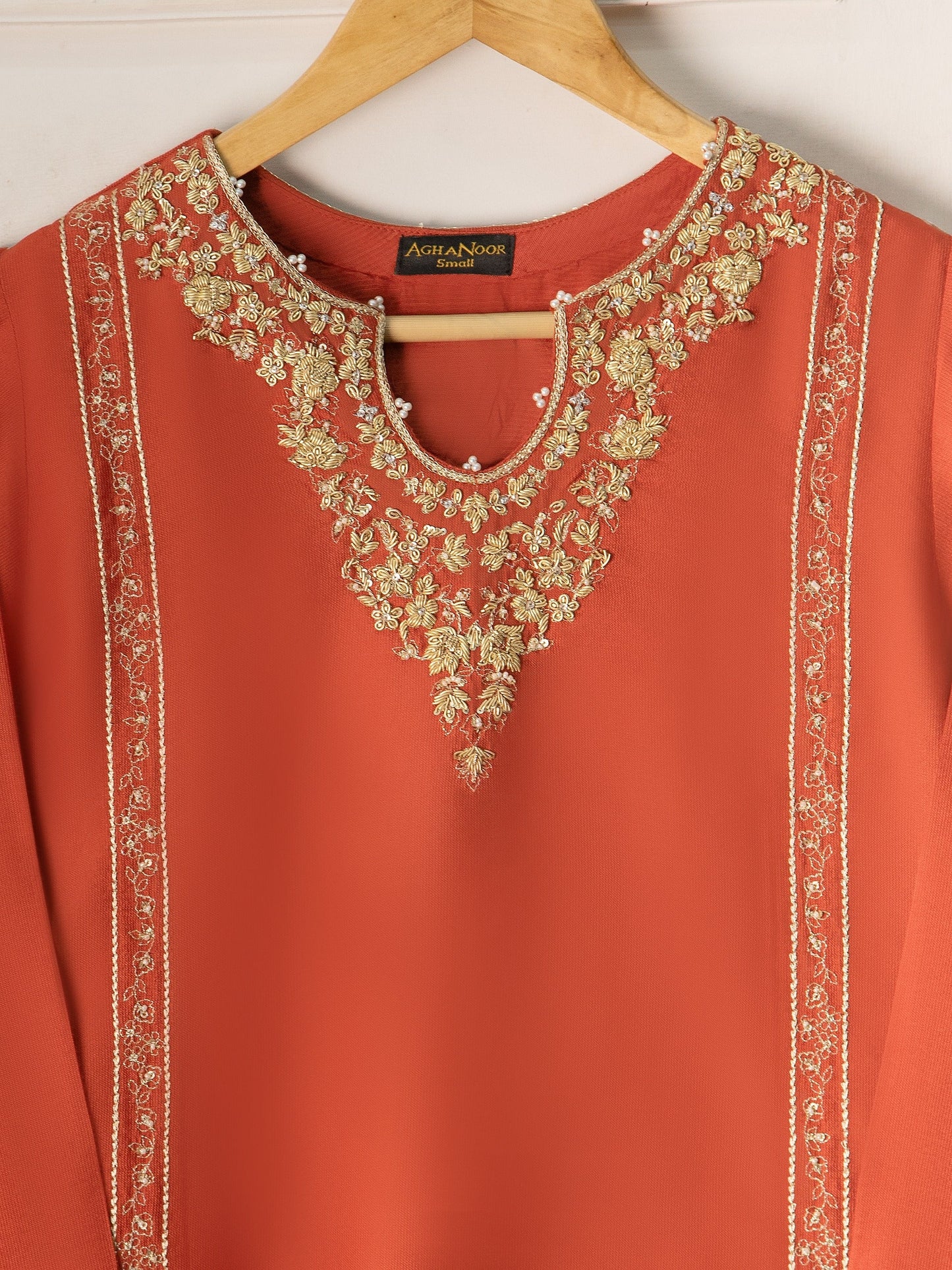 2 Piece- Pure Silk Net Embroidered Suit S111005