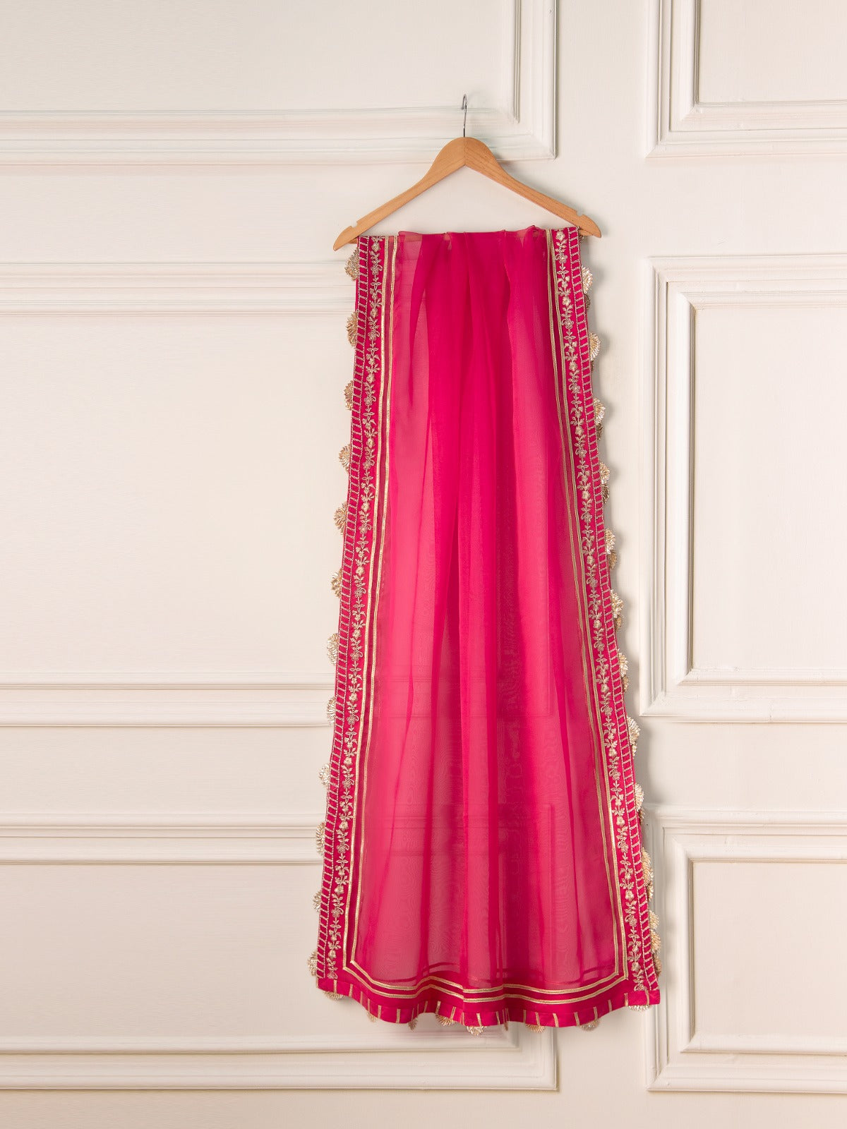 3 Piece- Pure Silk Net Embroidered Suit S111086