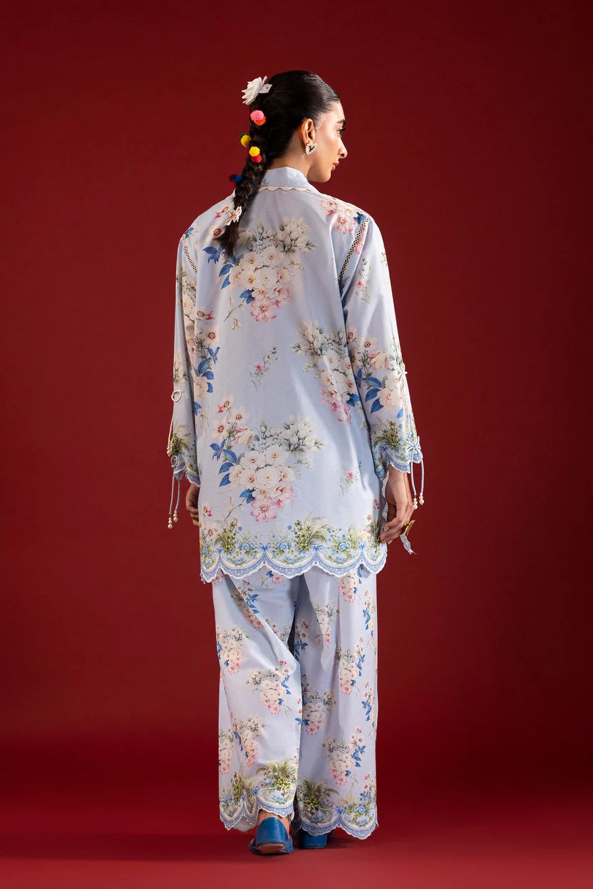 Unstitched Printed 2 Piece Lawn Suit -1A