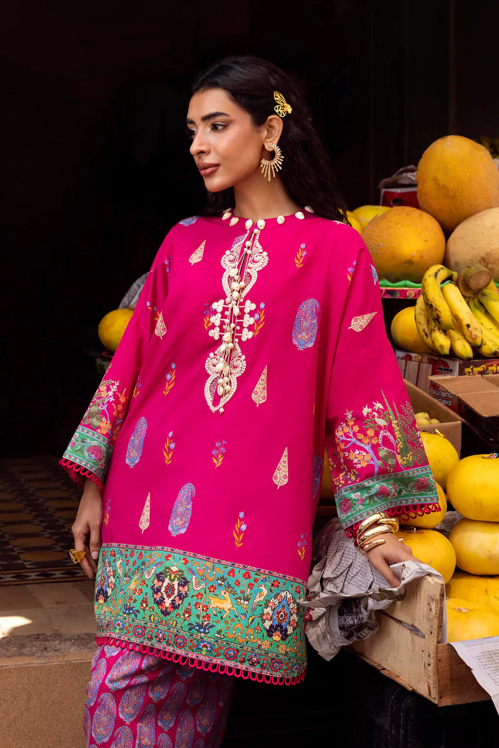 Unstitched Printed 2 Piece Lawn Suit -6B