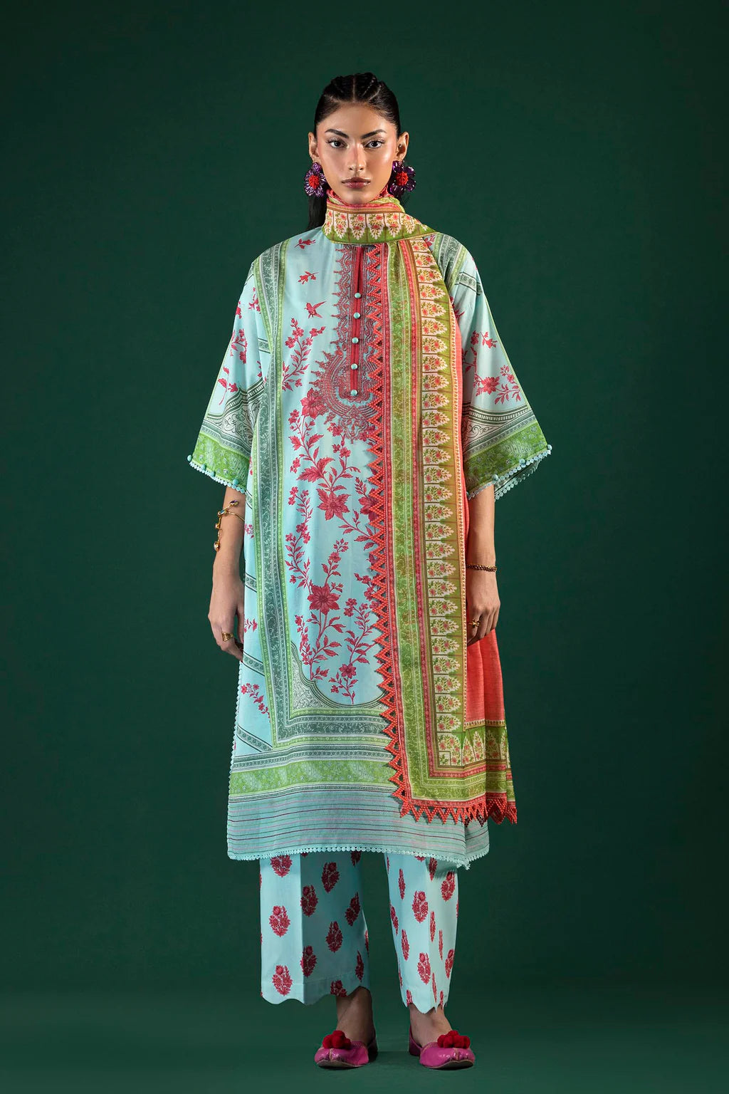 Unstitched Printed 3 Piece Lawn Suit -8A
