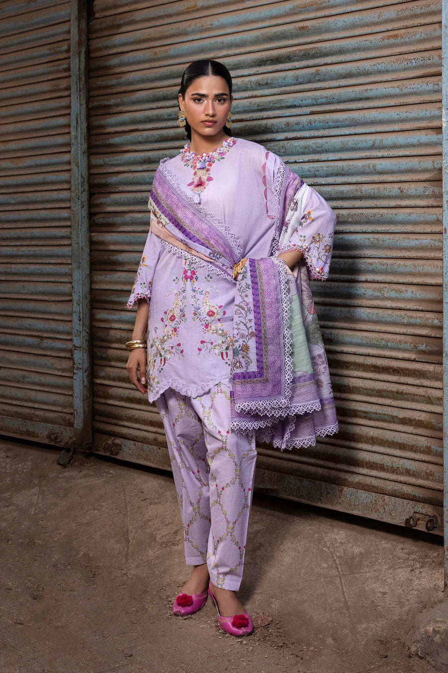 Unstitched Printed 3 Piece Lawn Suit -9A photo 2