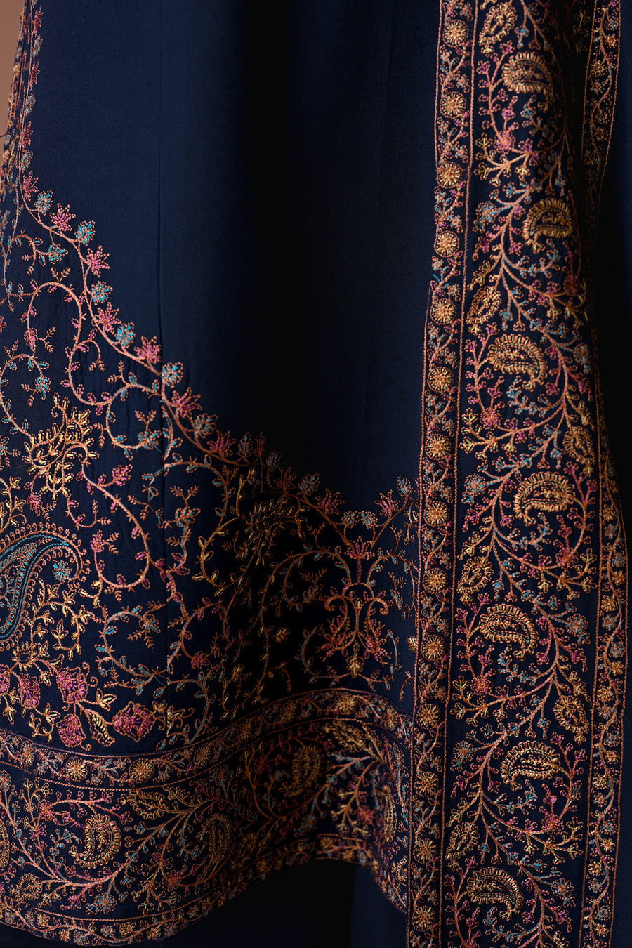 Luxury Karandi Vol II - DEEP NAVY LUXURY EMBROIDERED KARANDI SET (NEL-24635) (RTS) photo 4