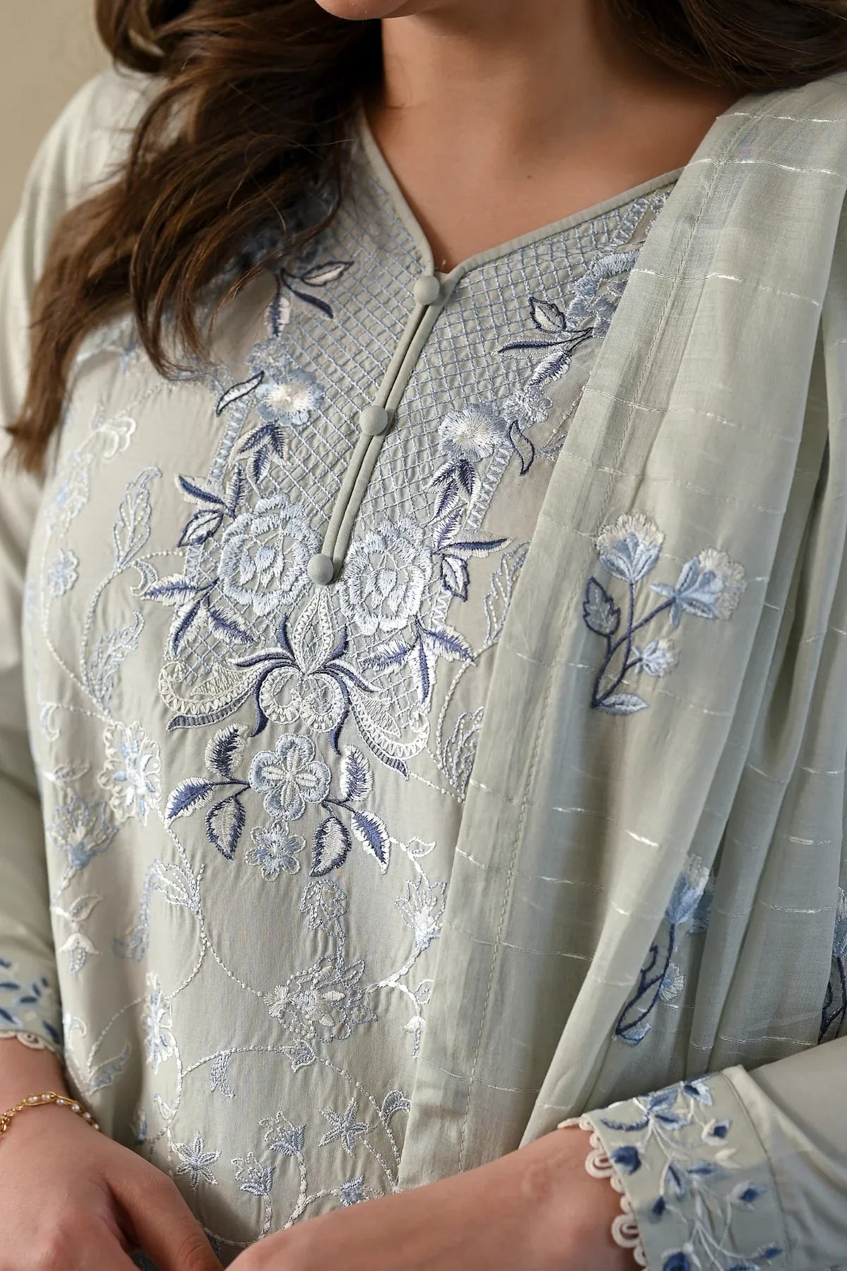 Ramadan Pret '25 - ICE BLUE LUXURY 3PCS SET (NPA3-25402)