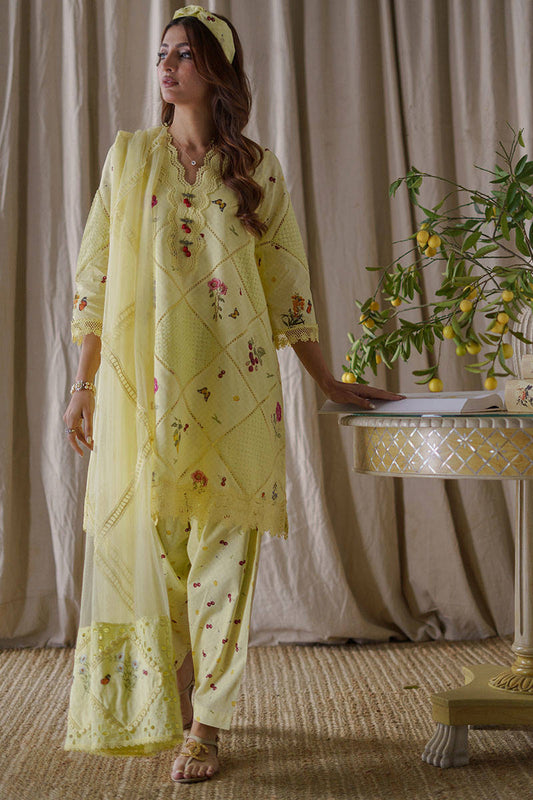 Spring Edit '24 - Lemon Cherry Shirt With Shalwar - Sale