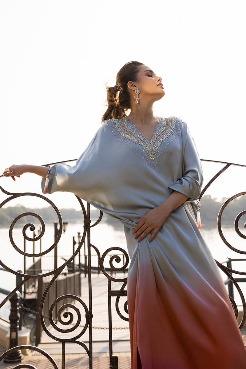 Ombre Luxe Eid Edit '25 - Ombre Sky Kaftan