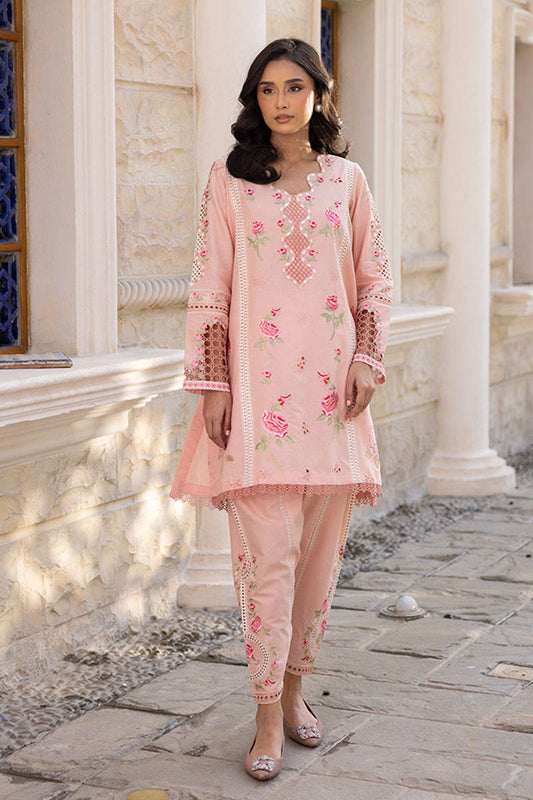 Sunlit Floral Eid Edit'25 - Pink Rose With Shalwar (RTS)