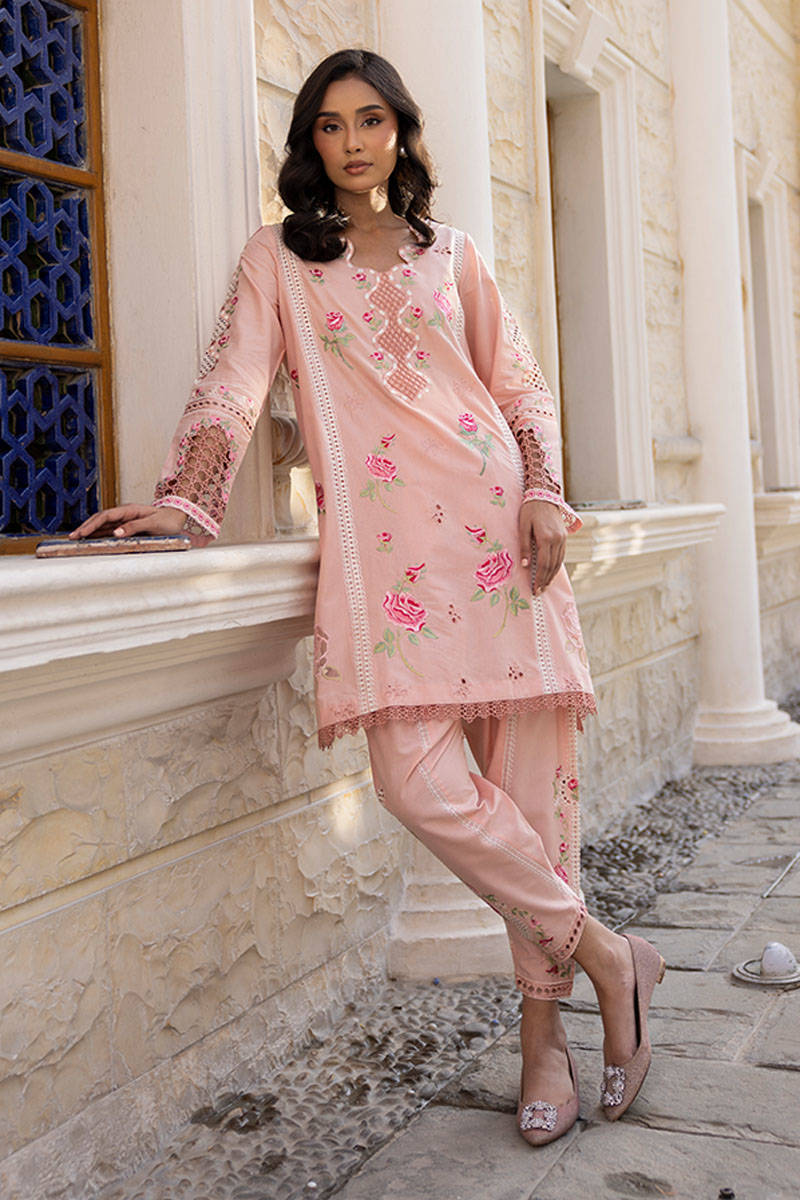 Sunlit Floral Eid Edit'25 - Pink Rose With Shalwar (RTS) photo 4
