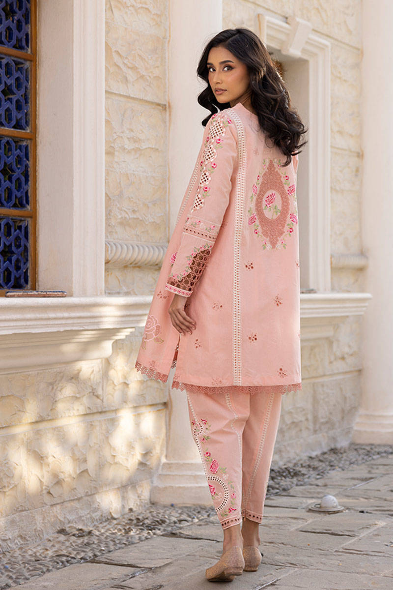 Sunlit Floral Eid Edit'25 - Pink Rose With Shalwar (RTS)