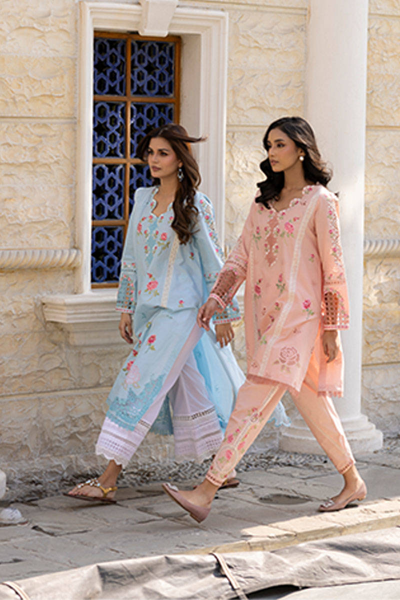 Sunlit Floral Eid Edit'25 - Pink Rose With Shalwar (RTS) photo 8