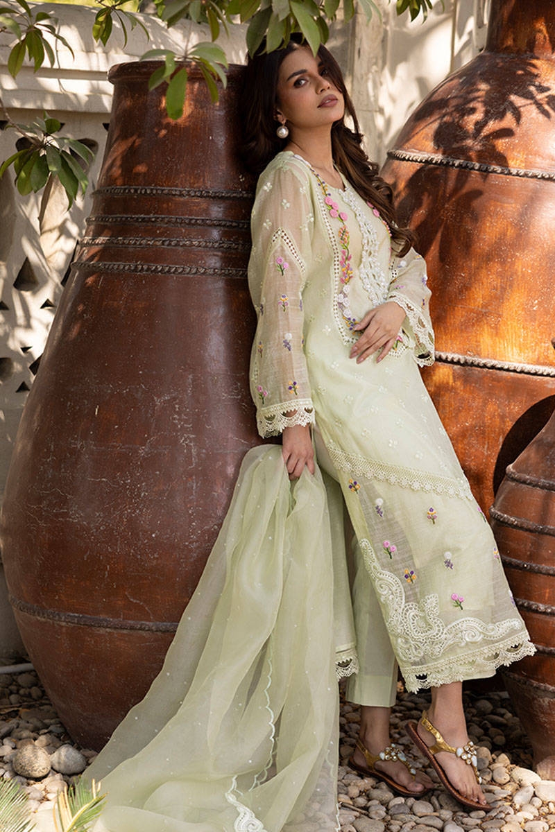 Sunlit Floral Eid Edit'25 - Mint Bloom With Pants