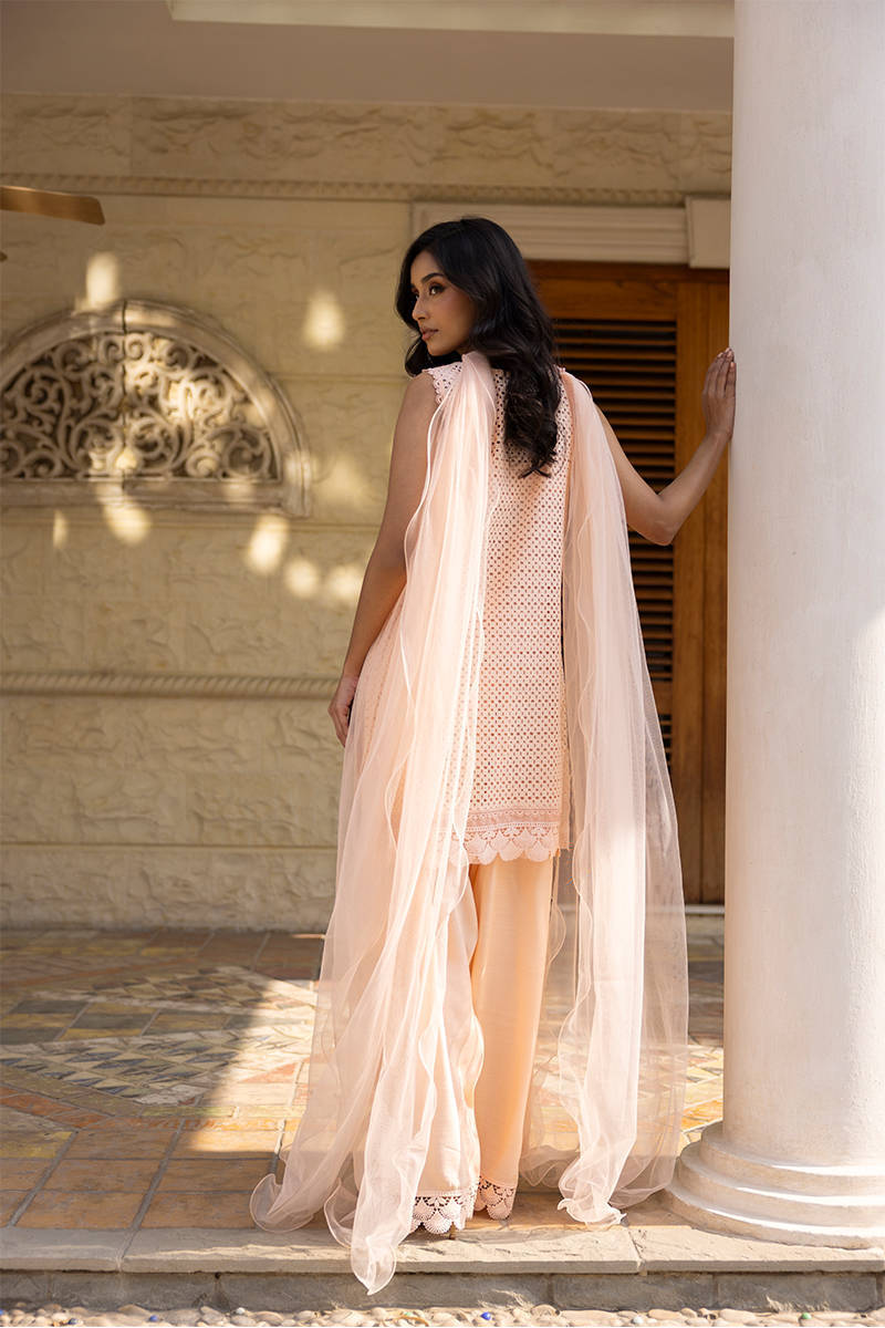 Sunlit Floral Eid Edit'25 - Peach Bloom With Shalwar