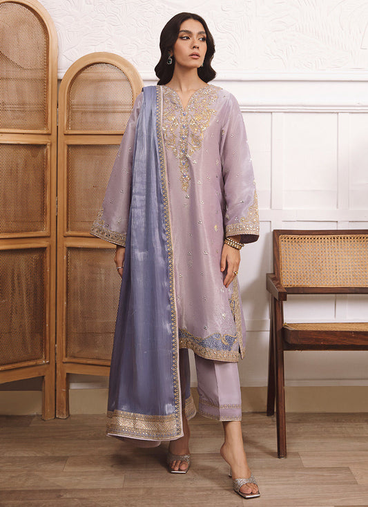 Mayna Festive Luxe Pret 23 - Elif Lavender Shirt, Dupatta & Pants (RTS)