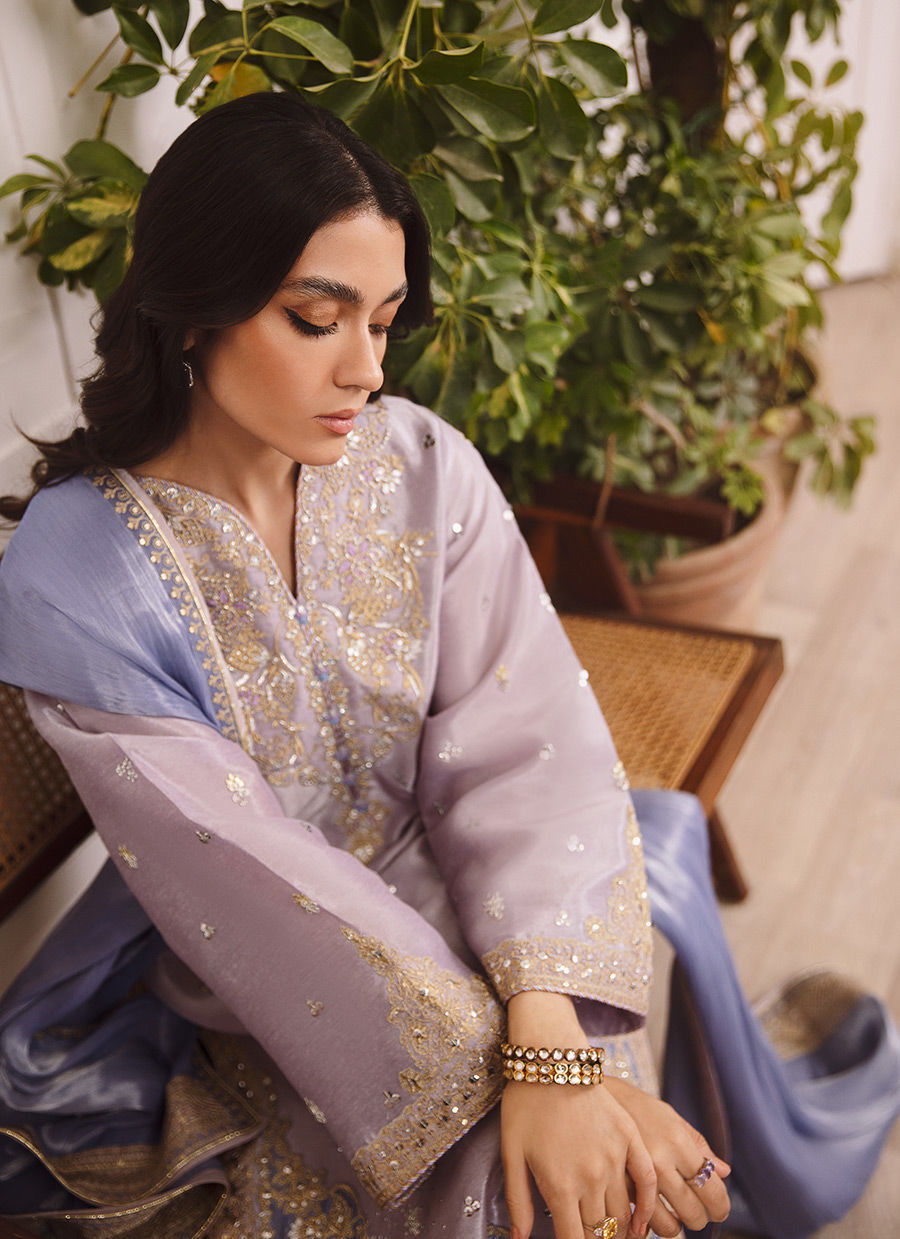 Mayna Festive Luxe Pret 23 - Elif Lavender Shirt, Dupatta & Pants (RTS)