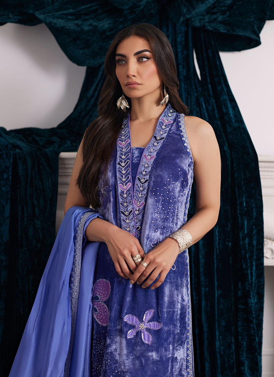 Velvets The Afterparty'24 - Isabel Periwinkle Shirt And Dupatta