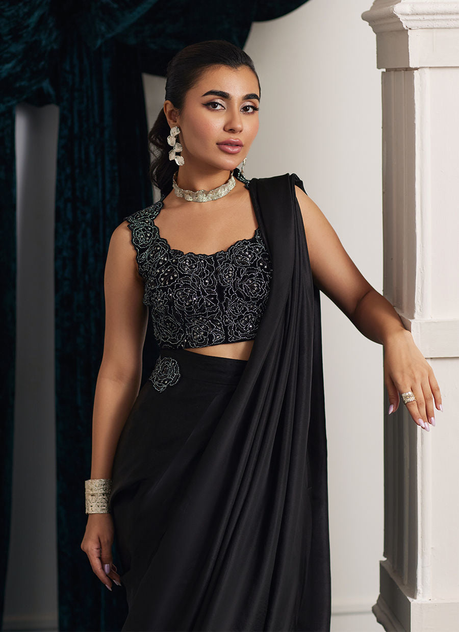 Velvets The Afterparty'24 - Marli Onyx Saree And Velvet Blouse