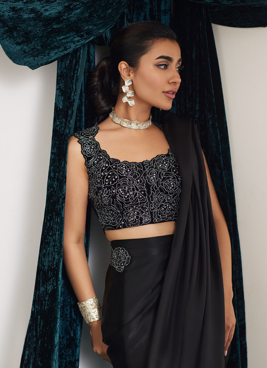 Velvets The Afterparty'24 - Marli Onyx Saree And Velvet Blouse