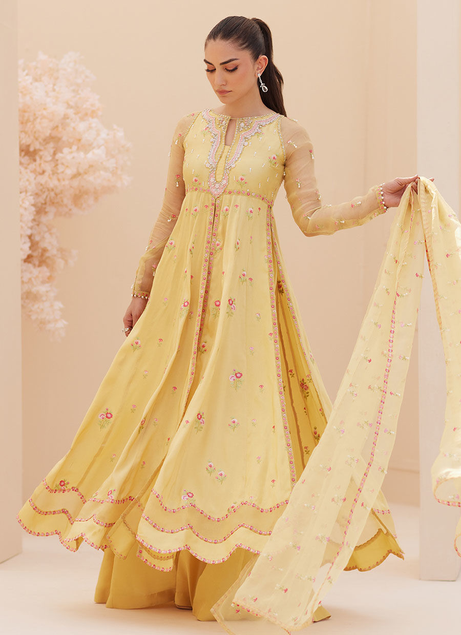 Zaza '25 - Buttercup Silk Kalidaar and Dupatta