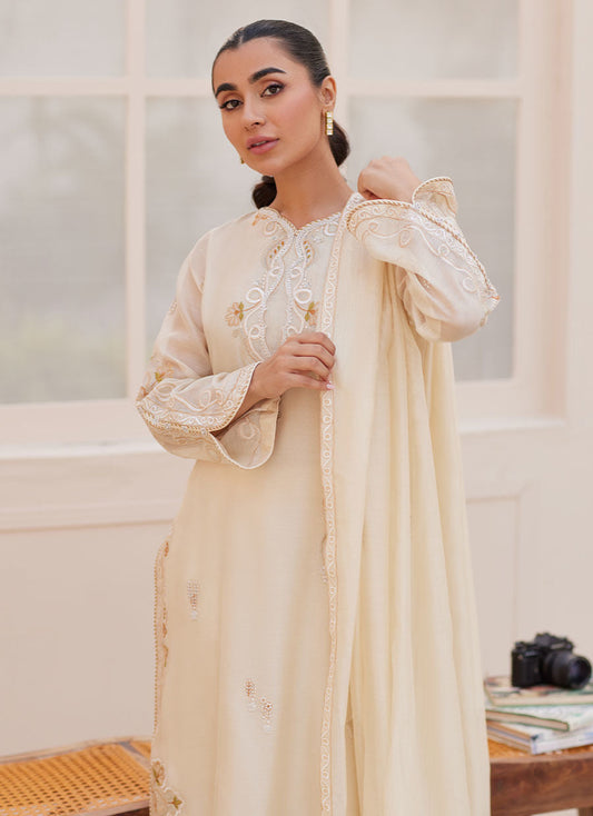 Zaza '25 - Evra Ivory Shirt and Dupatta