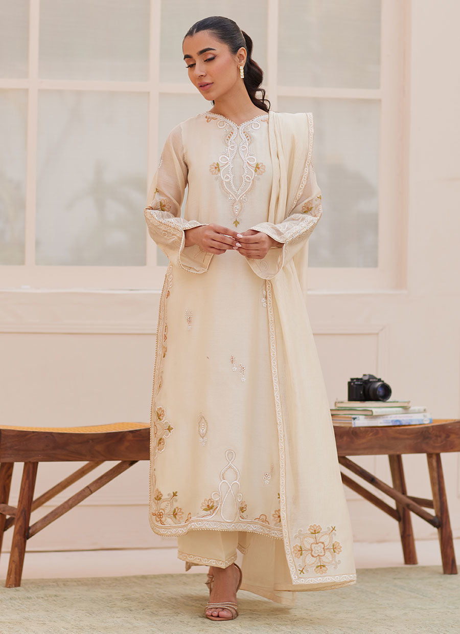 Zaza '25 - Evra Ivory Shirt and Dupatta